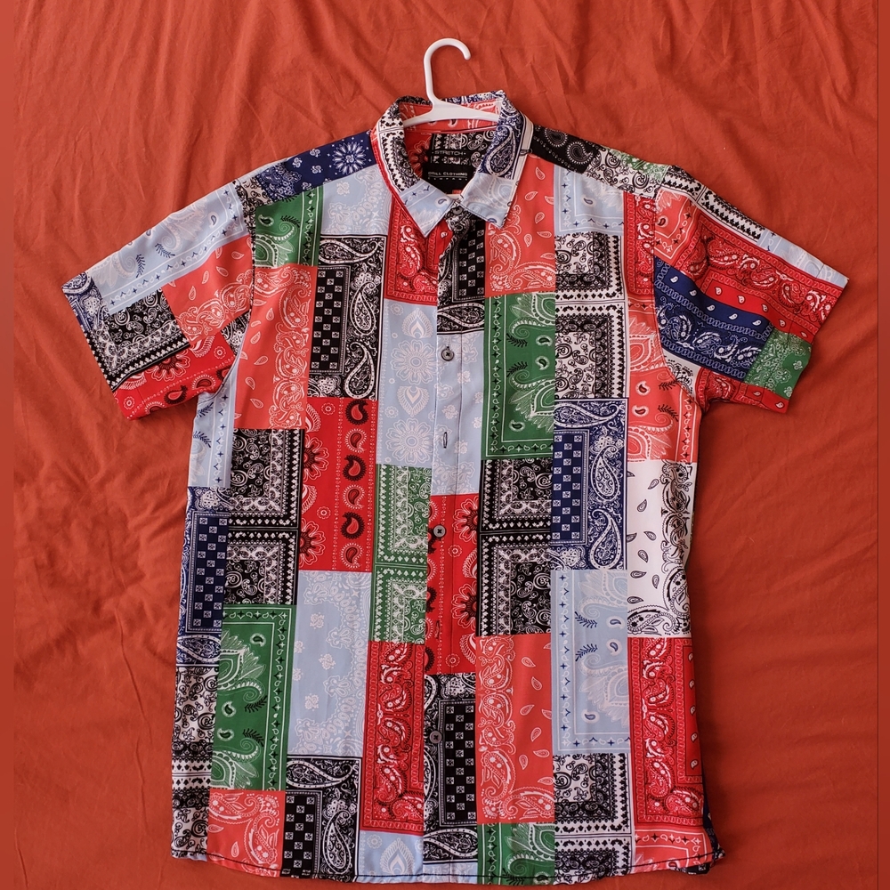 Multicolor Patchwork Men's Shirt